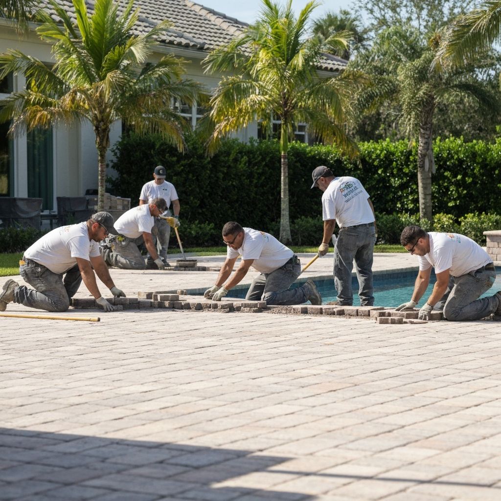 Craft Pavers team working on a paver installation project