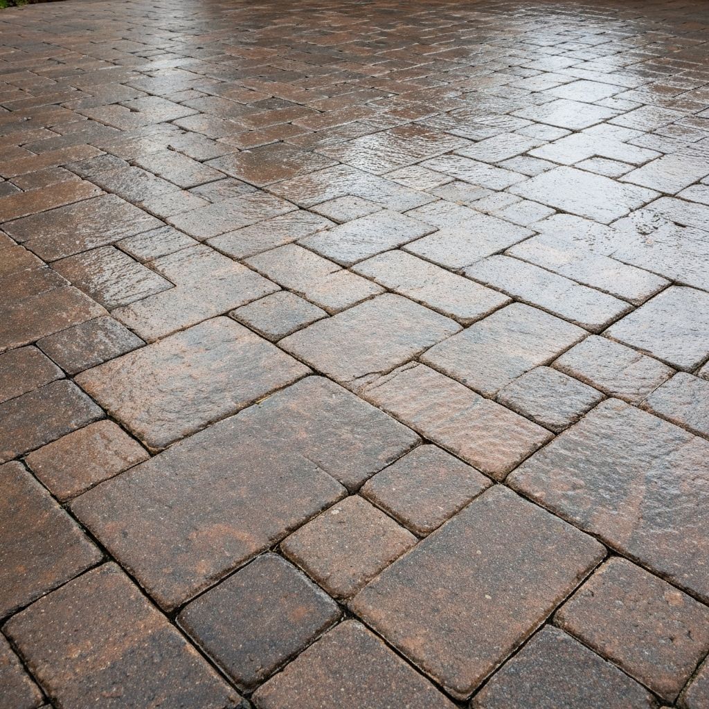 Wet-Look / High-Gloss Finish paver sealer example — Florida hardscaping