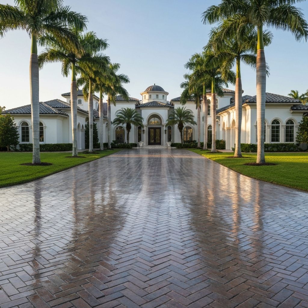 Luxury Florida patio with sealed pavers